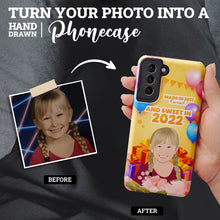 Load image into Gallery viewer, Custom hand drawn personalized phone case Birthday Year
