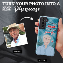 Load image into Gallery viewer, Custom hand drawn personalized phone case Hero Grandpa
