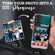 Load image into Gallery viewer, Custom hand drawn phone case Merry Christmas
