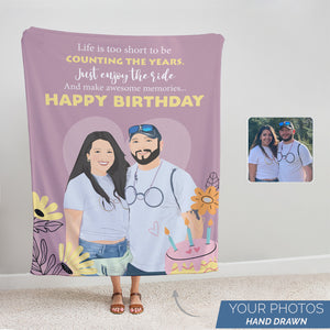 Customized throw blanket gift for birthday