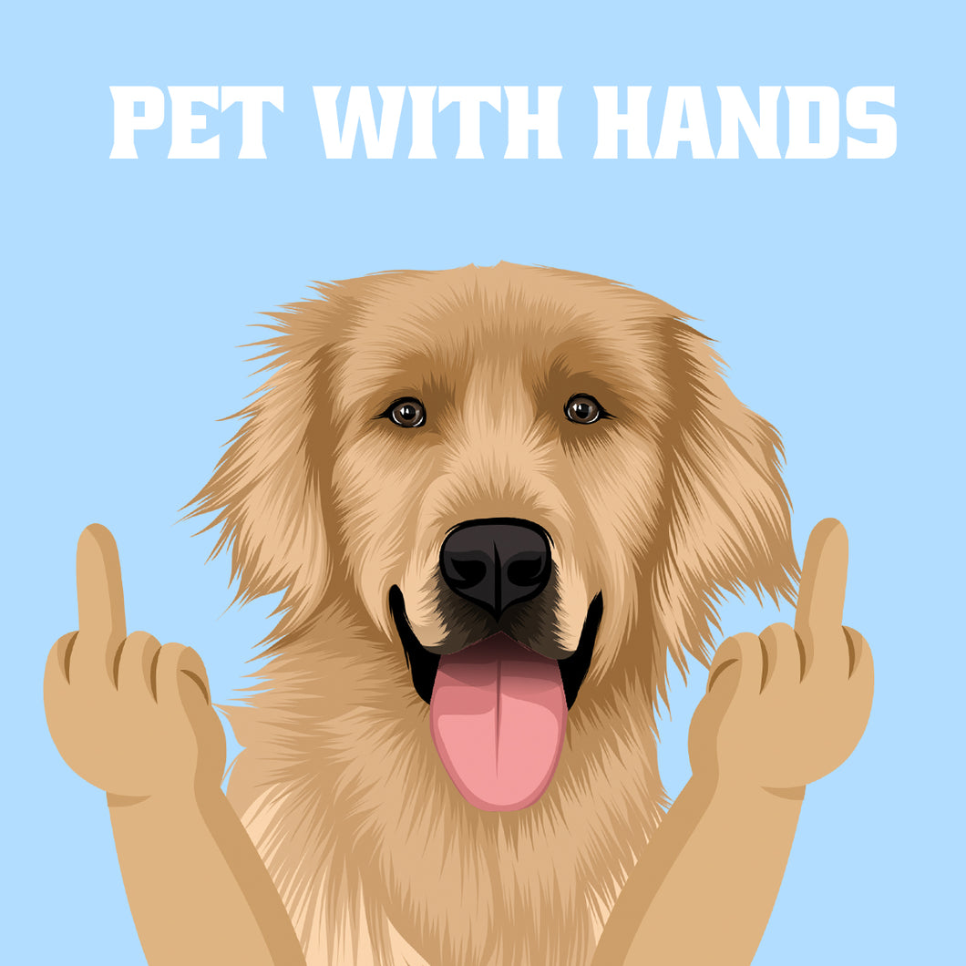 Custom Pet with Hands - Digital | Hand Drawn Art