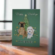 Load image into Gallery viewer, Dog Holiday Card Sticker designs customize for a personal touch
