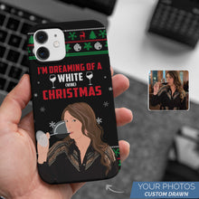Load image into Gallery viewer, Dreaming of a White Christmas Wine custom cell phone case personalized
