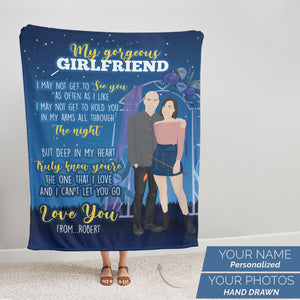 To My Girlfriend custom photo blanket personalized