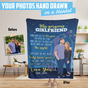 Fleece blanket personalized gift for girlfriend