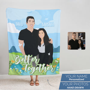 Personalized Better Together throw blanket for girlfriend