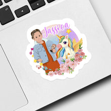 Load image into Gallery viewer, Girls Unicorn Name Sticker designs customize for a personal touch
