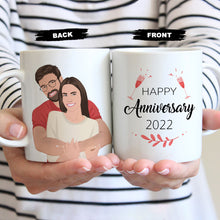 Load image into Gallery viewer, Happy Anniversary Mug Photo Drawing Mug
