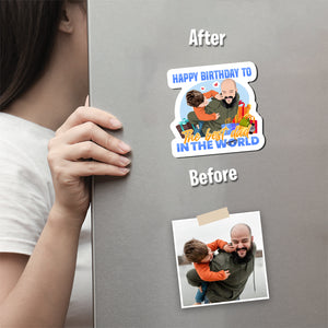 Happy Birthday to The Best Dad in The World Magnet designs customize for a personal touch