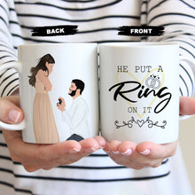 Load image into Gallery viewer, He Put a Ring on It Personalized Bride Engagement Coffee Mug
