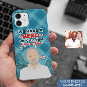 Hero Grandpa cell phone case personalized