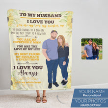 Load image into Gallery viewer, Personalized fleece blanket To My Husband
