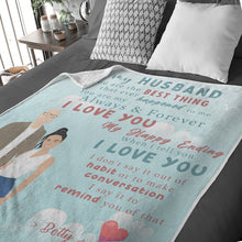 Load image into Gallery viewer, Husband photo throw blanket personalized
