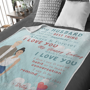 Husband photo throw blanket personalized