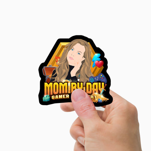 Mom by Day Gamer by Night Stickers Personalized