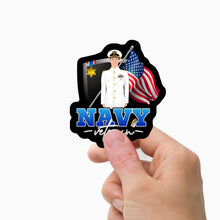 Load image into Gallery viewer, Navy Veteran  Stickers Personalized
