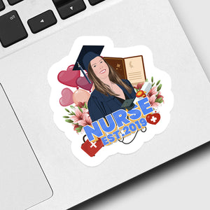 Nursing Graduation Year Sticker designs customize for a personal touch