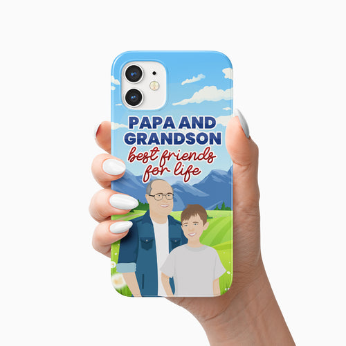 Papa and Grandson Phone Case Personalized