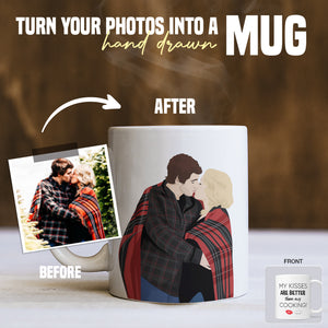Personalized Photo My Kisses are Better Coffee Mugs