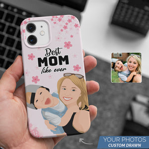 Personalized Custom Drawn Best Mom Like Ever Phone Cases with Photos