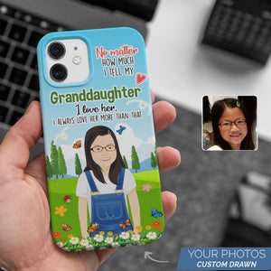 Personalized Custom Drawn Love My Granddaughter Phone Cases with Photos