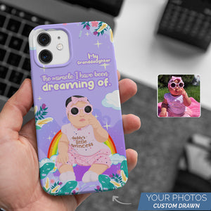 Personalized Custom Drawn My Granddaughter is a Miracle Phone Cases with Photos
