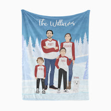 Load image into Gallery viewer, Personalized Family Christmas Blanket with Names
