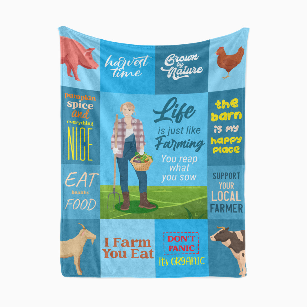 Personalized Farmer fleece blanket