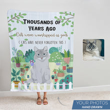 Load image into Gallery viewer, Personalized Funny Cat fleece blanket
