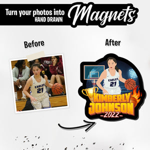 Personalized Magnets for Basketball Sports Portrait