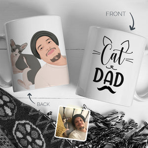 Personalized Stickers for Cat Dad Mug