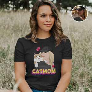 Personalized Stickers for Cat Mom Shirt