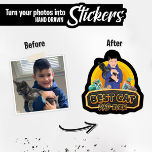 Personalized Stickers for Custom Dad Cat Stickers