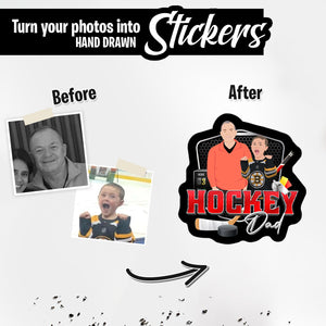 Personalized Stickers for Custom Hockey Dad 