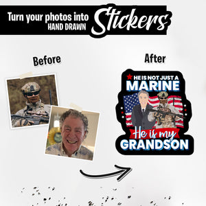 Personalized Stickers for Custom Marine Grandson