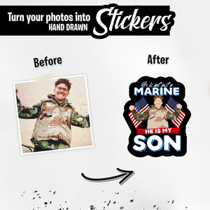 Personalized Stickers for Custom my son is a marine 