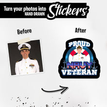 Load image into Gallery viewer, Personalized Stickers for Custom Navy Veteran
