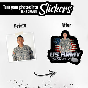 Personalized Stickers for Custom Us Army Veteran