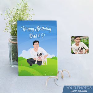 Personalized Stickers for Dog Dad Birthday Card