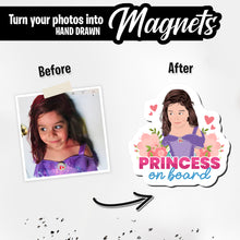 Load image into Gallery viewer, Personalized Magnets for Princess on Board
