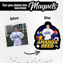 Load image into Gallery viewer, Personalized Magnets for Soccer Name &amp; Picture
