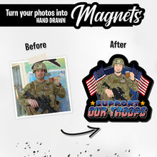 Load image into Gallery viewer, Personalized Magnets for Support Our Troops USA
