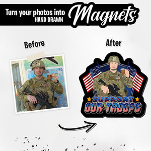 Personalized Magnets for Support Our Troops USA