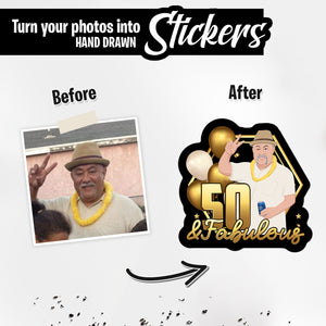 Personalized Stickers for 50 and Fabulous