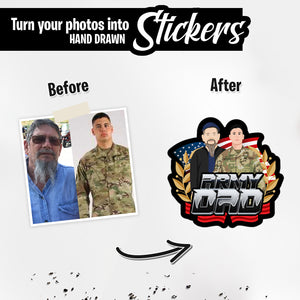 Personalized Stickers for Army Dad USA