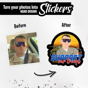 Personalized Stickers for Awesome Support Our Troops