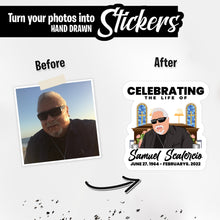 Load image into Gallery viewer, Personalized Stickers for Celebrating the Life of Name
