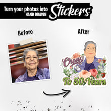 Load image into Gallery viewer, Personalized Stickers for Cheers to 50 Years
