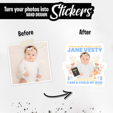 Load image into Gallery viewer, Personalized Stickers for Child of God Personalized Baptism Name
