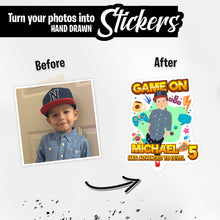 Load image into Gallery viewer, Personalized Stickers for Gaming Happy Birthday
